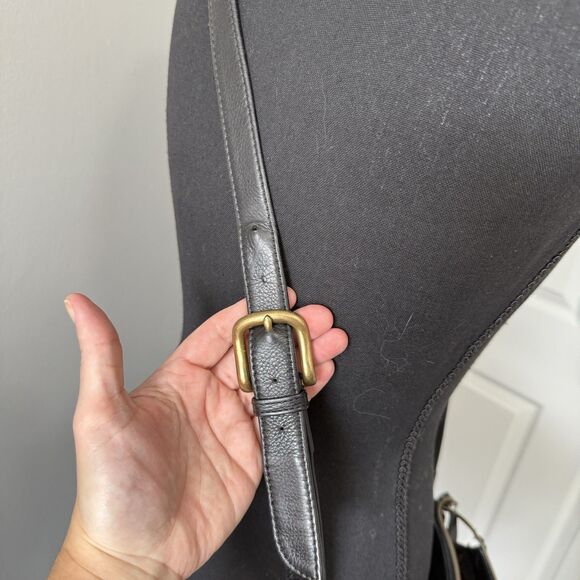 Vtg Fossil Leather Purse Crossbody Bag Black Key Charm Zips Grunge Capsule Boho - Picture 4 of 14